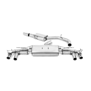 Audi S3 8Y Sportback GPF models - 80mm Resonated Cat-Back Exhaust System with Burnt Titanium Trims - EC Approved - Burnt Titanium