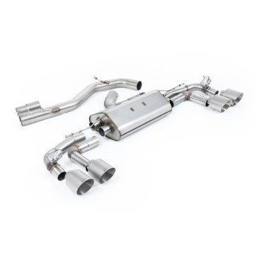 Audi S3 8Y Sportback GPF models - 80mm Non-Resonated (Louder) Cat-Back Exhaust System with Titanium Trims - Brushed Titanium