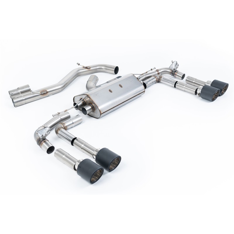 Audi S3 8Y - Part-Resonated Cat-Back Exhaust System with JET-115 Carbon Tips - Carbon Fibre - GT