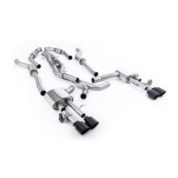Audi S8 D5 V8 - Resonated (Quieter) OPF-Back Exhaust System with GT-115 Cerakote Black Trims - Cerakote Black