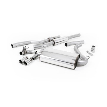 BMW 4 Series F32 428i Manual - Resonated (Quieter) Cat-Back Exhaust System with Polished Trims - Polished