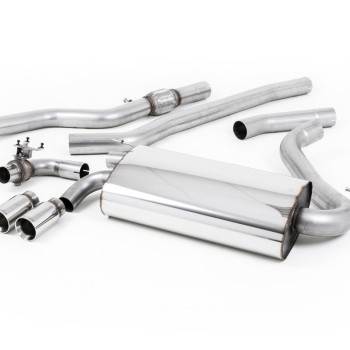 BMW 4 Series F32 428i Manual - Non-Resonated (Louder) Cat-Back Exhaust System with Polished Trims - Polished