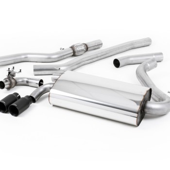 BMW 4 Series F32 428i Manual - Non-Resonated (Louder) Cat-Back Exhaust System Cerakote Black Trims - Cerakote Black