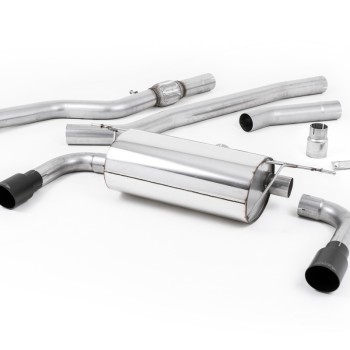 BMW 4 Series F32 428i Manual - Non-Resonated (Louder) Cat-Back Exhaust System with Cerakote Black Trims (For 435i M Sport Valance) - Cerakote Black