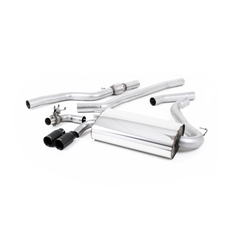 BMW 4 Series F32 428i Auto - Non-Resonated (Louder) Cat-Back Exhaust System with Cerakote Black trims - Cerakote Black