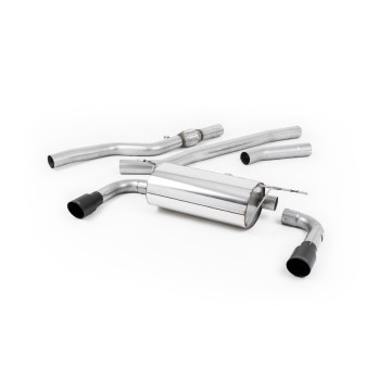 BMW 4 Series F32 428i Auto - Non-Resonated (Louder) Cat-Back Exhaust System with Cerakote Black Trims (For 435i M Sport Valance) - Cerakote Black