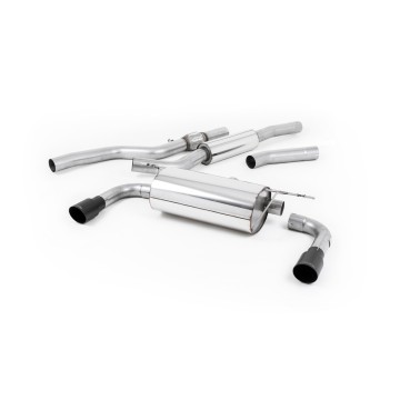 BMW 4 Series F32 428i Auto - Resonated (Quieter) Cat-Back Exhaust System with Cerakote Black Trims (For 435i M Sport Valance) - Cerakote Black