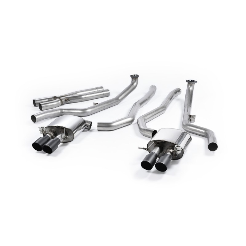 BMW M5 F10 - Cat-Back Exhaust System with Cerakote Black Trims - Cerakote Black