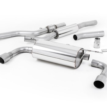 BMW 4 Series F32 428i Manual - Resonated (Quieter) Cat-Back Exhaust System with Titanium Trims (For 435i M Sport Valance) - Brushed Titanium