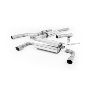 BMW 4 Series F32 428i Manual - Resonated (Quieter) Cat-Back Exhaust System with Titanium Trims (For 435i M Sport Valance) - Brushed Titanium