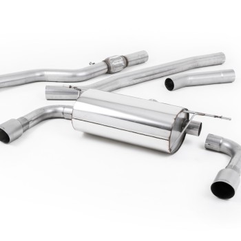 BMW 4 Series F32 428i Auto - Non-Resonated (Quieter) Cat-Back Exhaust System with Titanium Trims (For 435i M Sport Valance) - Brushed Titanium