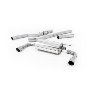 BMW 4 Series F32 428i Auto - Non-Resonated (Quieter) Cat-Back Exhaust System with Titanium Trims (For 435i M Sport Valance) - Brushed Titanium
