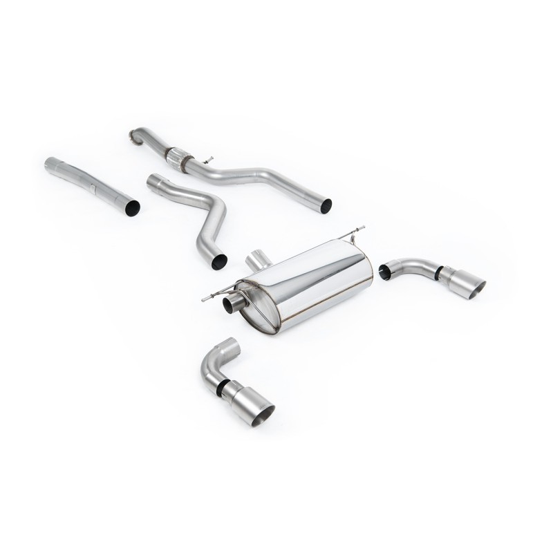 BMW F20/F21 M135i (Non X-Drive) - Cat-Back Exhaust System with Race Rear Silencer & Titanium Tips - Brushed Titanium