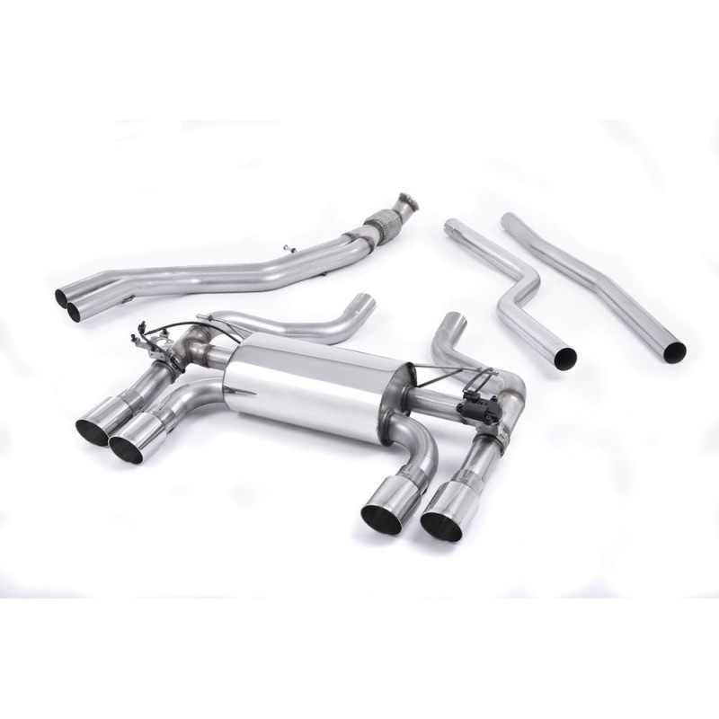 BMW 2 Series M2 Coupé (F87) 2016 2018 Cat-back Hollowtek Twin Valved system with Polished GT-90 Trims - EC Approved