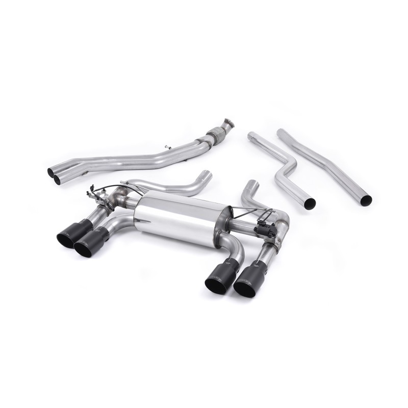 BMW F87 M2 - Cat-Back Exhaust System with Cerakote Black GT-90 Trims - Cerakote Black