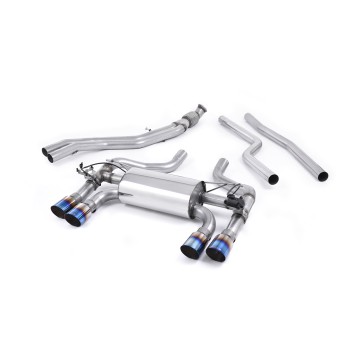 BMW F87 M2 - Cat-Back Exhaust System with Burnt Titanium GT-90 Trims - Burnt Titanium