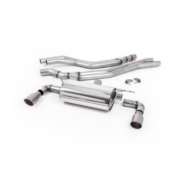 BMW F20/21 M140i (Non OPF) - Resonated (Quieter) Cat-Back Exhaust System with Titanium GT-90 Trims - Brushed Titanium