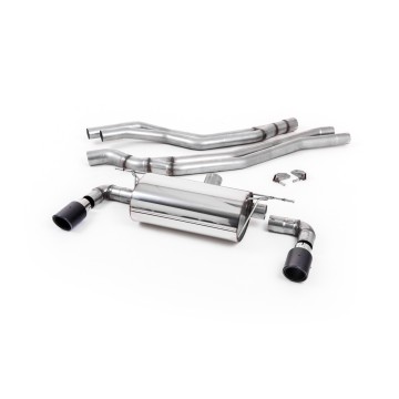BMW F20/21 M140i (Non OPF) - Resonated (Quieter) Cat-Back Exhaust System with Carbon Jet 90 Trims - Carbon Fibre