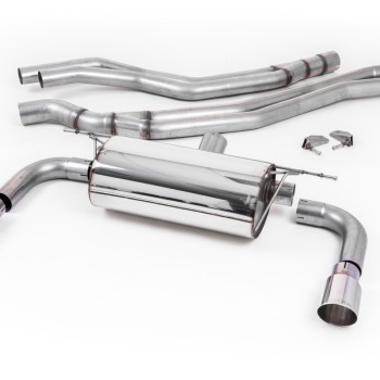 Resonated (Quieter) Cat-Back Exhaust System with Polished GT-90 Trims - Polished