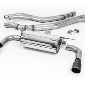 Resonated (Quieter) Cat-Back Exhaust System with Cerakote Black GT-90 Trims - Cerakote Black