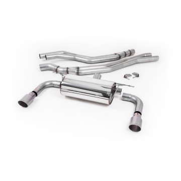 Resonated (Quieter) Cat-Back Exhaust System with Titanium GT-90 Trims - Brushed Titanium