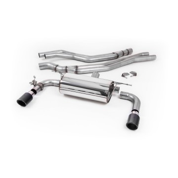 Non-Resonated (Louder) Race Cat-Back Exhaust System with Carbon Jet 90 Trims - Carbon Fibre
