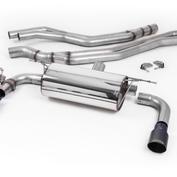 Non-Resonated (Louder) Race Cat-Back Exhaust System with Cerakote Black GT-90 Trims - Cerakote Black