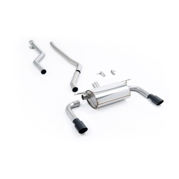 Race Non-Resonated (Loudest) Cat-Back Exhaust System with Black Cerakote GT-90 Trims (For M340i Valance) - Cerakote Black