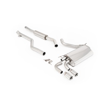 BMW F30 320i M Sport - Resonated (Quieter) Cat-Back Exhaust System with Polished GT-80 Trims - Polished