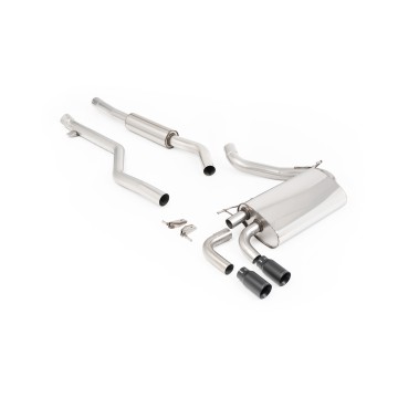 BMW F30 320i M Sport - Resonated (Quieter) Cat-Back Exhaust System with Black Cerakote GT-80 Trims - Cerakote Black