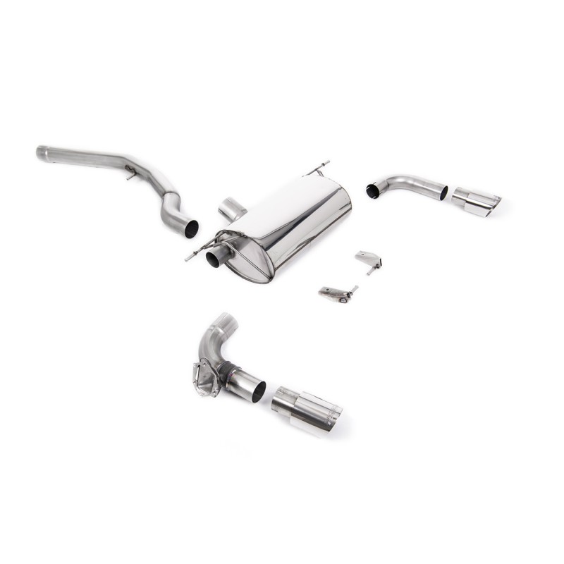 Non-Resonated (Louder) GPF/OPF-Back Exhaust System with Polished GT-90 Trims - Polished