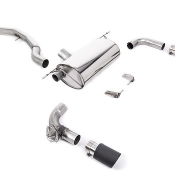 Non-Resonated (Louder) GPF/OPF-Back Exhaust System with Carbon Jet-90 Trims - Carbon Fibre