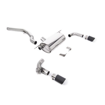 Non-Resonated (Louder) GPF/OPF-Back Exhaust System with Carbon Jet-90 Trims - Carbon Fibre