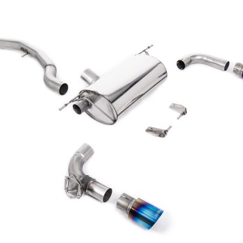 Non-Resonated (Louder) GPF/OPF-Back Exhaust System with Burnt Titanium GT-90 Trims - Burnt Titanium