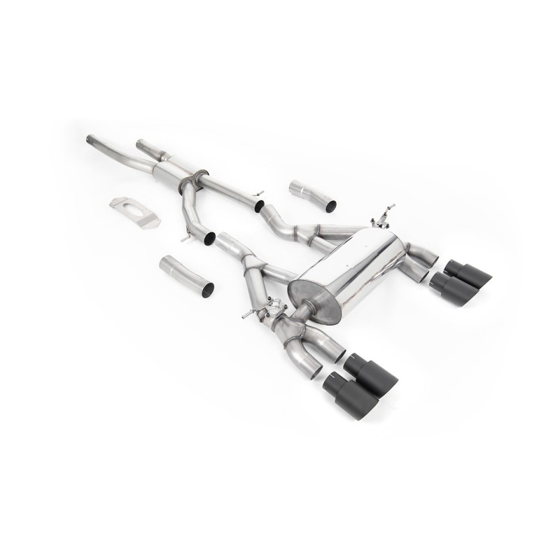BMW F80 M3/F82 M4 - GPF / OPF Back Road Exhaust System with Cerakote Black GT-90 Trims - Cerakote Black