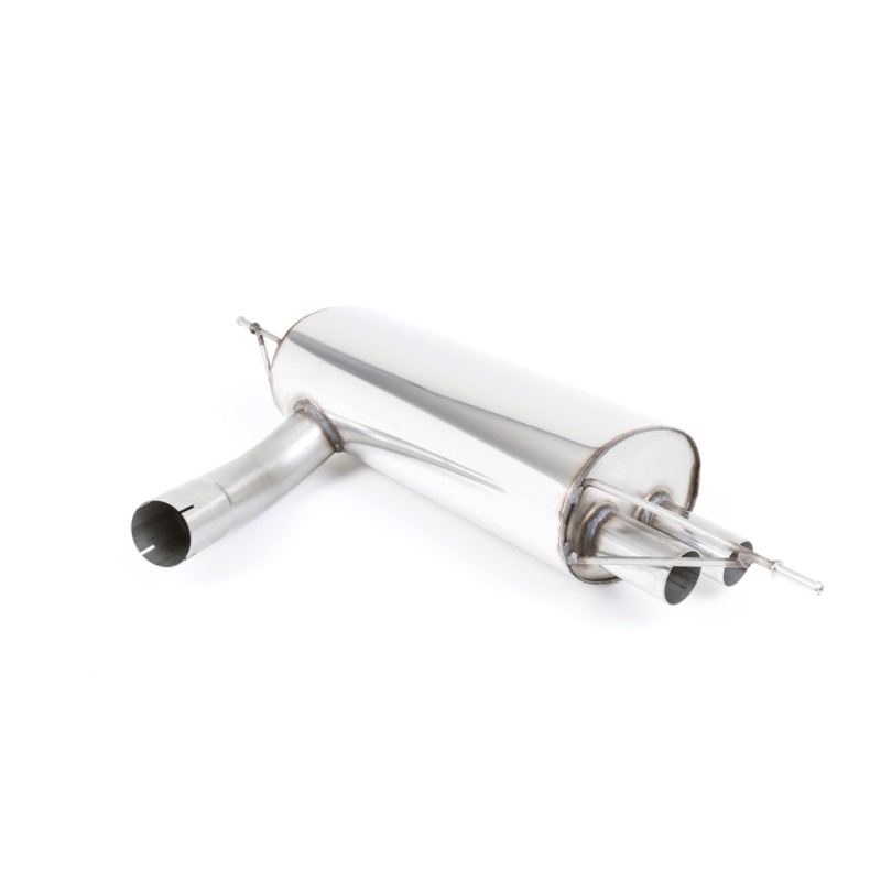 Valved Rear Silencer with GT-80 Polished Trims - Polished