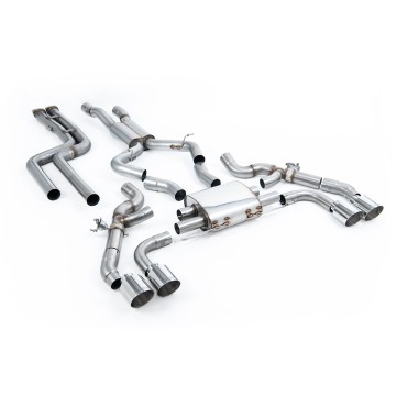 BMW X3 G01 S58 - Non-Resonated (Louder) Downpipe Back Exhaust System with Polished Trims - Polished