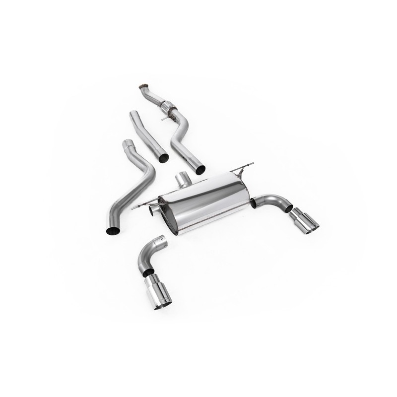 BMW F20/F21 M135i (Non X-Drive) - Cat-Back Exhaust System with Road Rear Silencer & Polished Tips - Polished