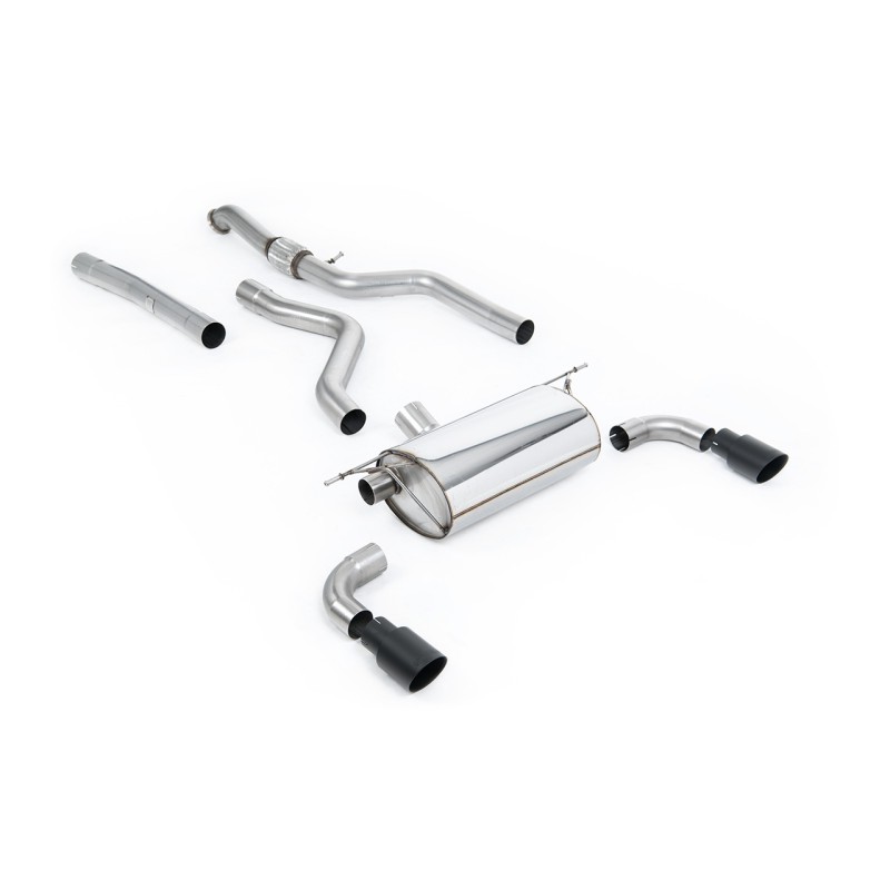 BMW F20/F21 M135i (Non X-Drive) - Cat-Back Exhaust System with Race Rear Silencer & Ceramic Black Tips - Cerakote Black