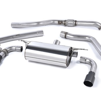 Non-Resonated (Louder) Race Cat-Back Exhaust System with Cerakote Black Tips - Cerakote Black