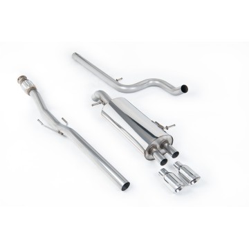 Citroen DS3 1.6 - Non-Resonated (Louder) Cat-Back Exhaust System with Polished Trims - Polished