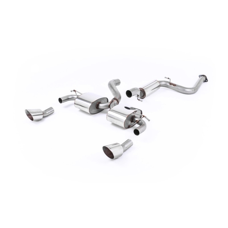 Ford Focus MK2 RS - Resonated (Quieter) Cat-Back Exhaust System with Dual DTM Trims - Polished - Out of Stock