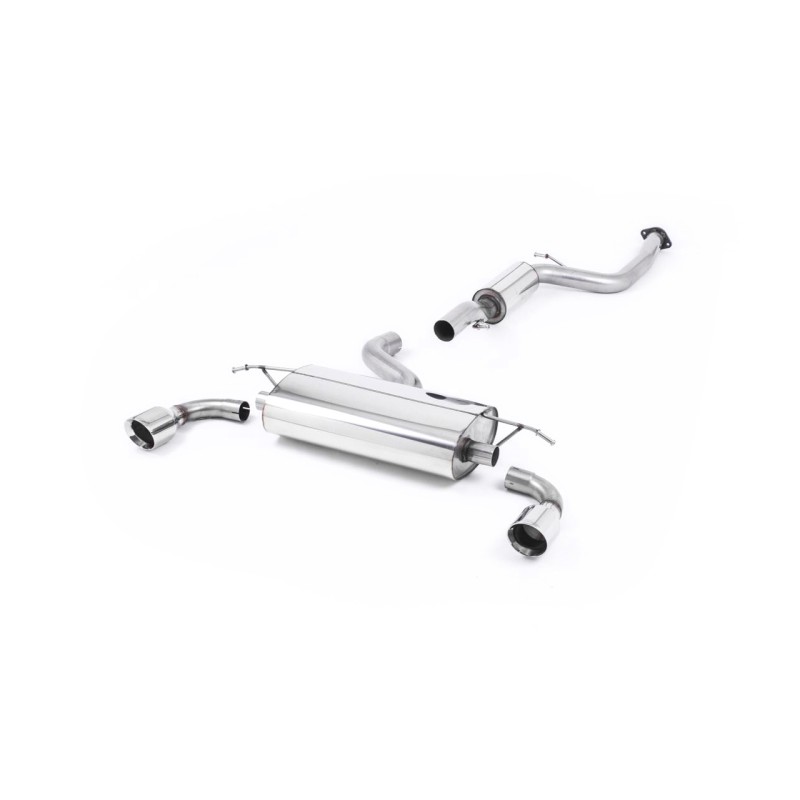 Ford Focus MK2 ST 225 - Resonated (Quieter) Cat-Back Exhaust System with GT-100 Polished Trims - GT