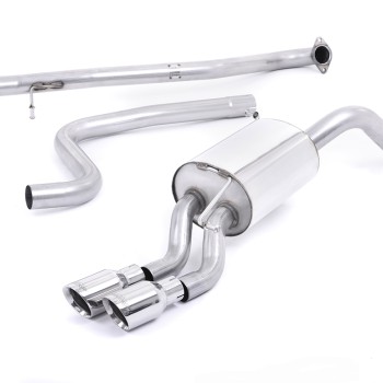 Ford Fiesta MK7/7.5 Ecoboost 1.0T - Non-Resonated (Louder) Cat-Back Exhaust System with Polished Tips - Polished