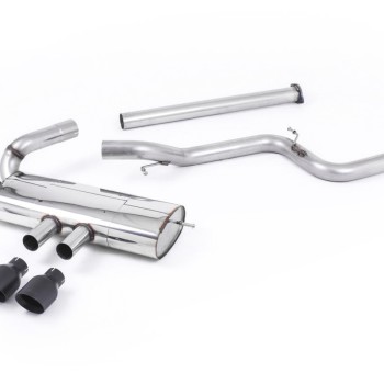 Ford Focus MK3 ST 5 door Hatchback - Non-Resonated (Louder) Cat-Back Exhaust System with Black Velvet Tips - Cerakote Black
