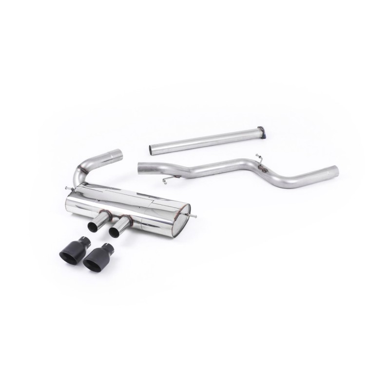 Ford Focus MK3 ST 5 door Hatchback - Non-Resonated (Louder) Cat-Back Exhaust System with Black Velvet Tips - Cerakote Black