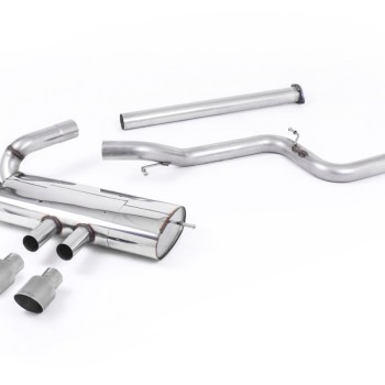 Ford Focus MK3 ST 5 door Hatchback - Non-Resonated (Louder) Cat-Back Exhaust System with Titanium Tips - Brushed Titanium