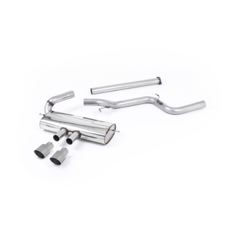 Ford Focus MK3 ST 5 door Hatchback - Non-Resonated (Louder) Cat-Back Exhaust System with Titanium Tips - Brushed Titanium