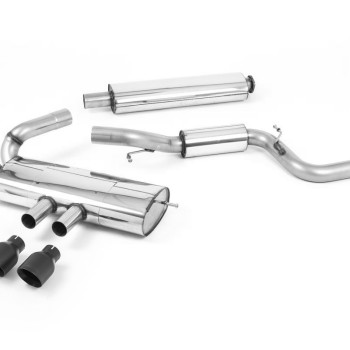 Ford Focus MK3 ST 5 door Hatchback - Resonated (Quieter) Cat-Back Exhaust System with Black Velvet Tips - Cerakote Black