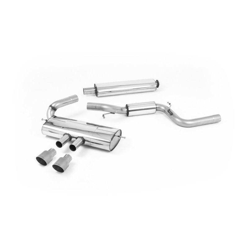Ford Focus MK3 ST 5 door Hatchback - Resonated (Quieter) Cat-Back Exhaust System with Titanium Tips - Brushed Titanium